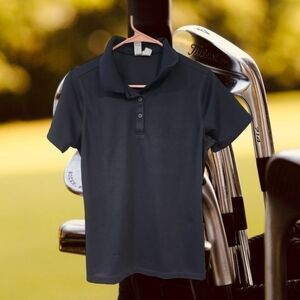 𝅺CLIQUE Golf Womens Navy Polo Shirt sz M